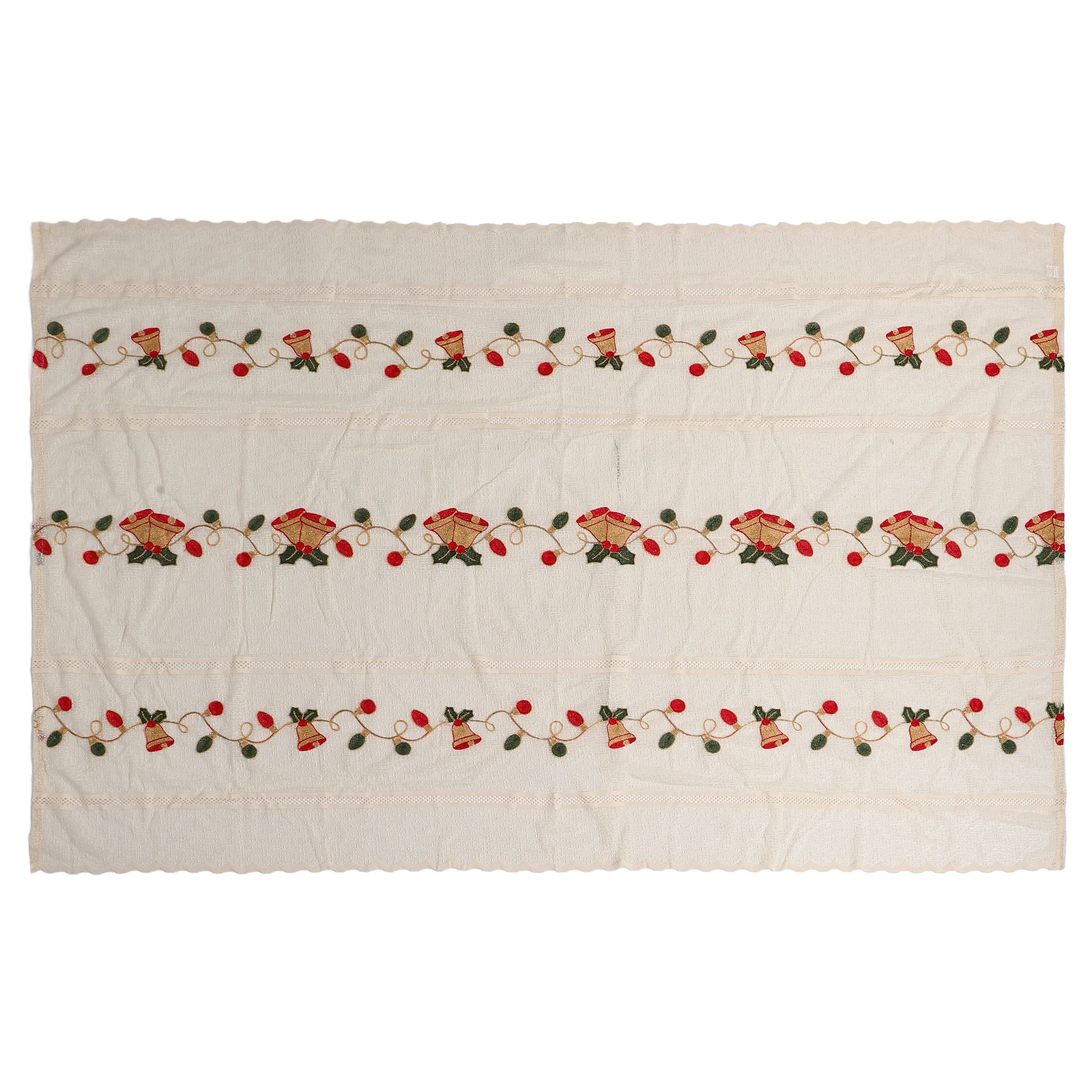

Christmas Tablecloth Elegant Soft Polyester Applique Runner Dining Rectangle Washable Holiday Decor Table Cover