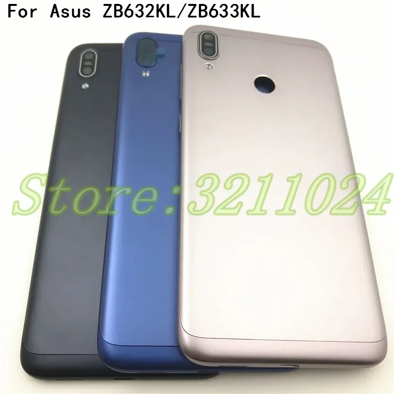 For Asus Zenfone Max M2 ZB633KL Back Battery Cover With side key +Camera Glass Lens Rear Battery Door Housing