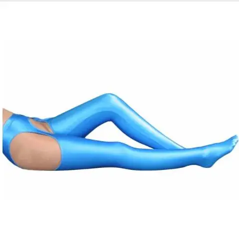 Couleur chair/gris/rose/vert/bleu ciel Spandex femmes ceinture serrée Sexy Zentai bas Halloween fête Cosplay Zentai costume