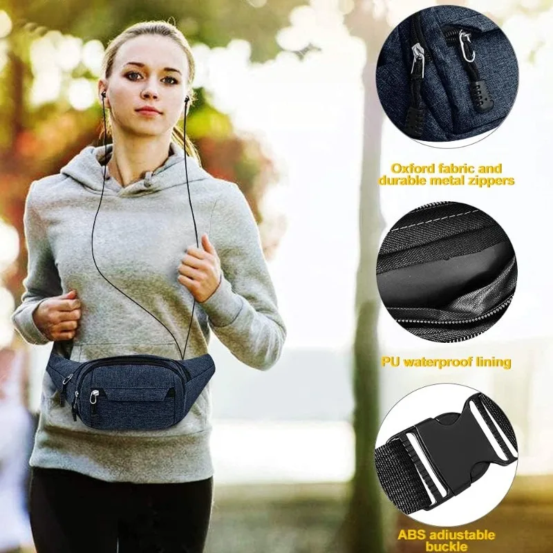 Hüfttasche, wasserdichte Taschen, Laufgürteltasche für Herren und Damen, verstellbarer Gürtel, Hüfttaschen für Outdoor-Aktivitäten, Sport, Wandern, Reisen. – Detail 5