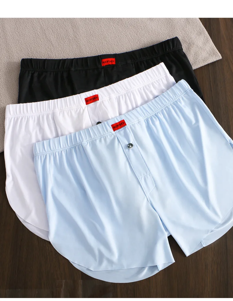 Mens Casual Shorts Ice Silk Elastic Quick Dry Cool Feel Aro Pants Youth Beach Board Shorts Loose Home Sleep Pajama Sports Trunks