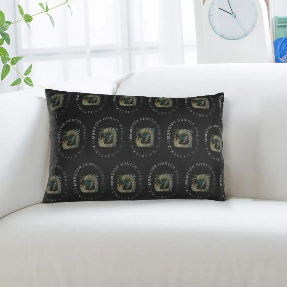 

Monster Hunter Vintage Zinogre Rectangle Pillowcase Cushion Cover Decor Bedroom Bed Home Comfort Throw Pillow