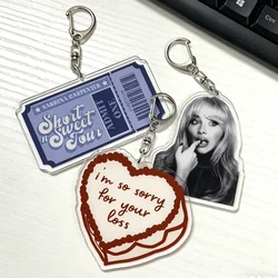 Popular Singer Keychains for Accessories Bag Short N' Sweet Espresso Emails I Cant Send Keyring Chain Ring Jewelry Fans Gifts