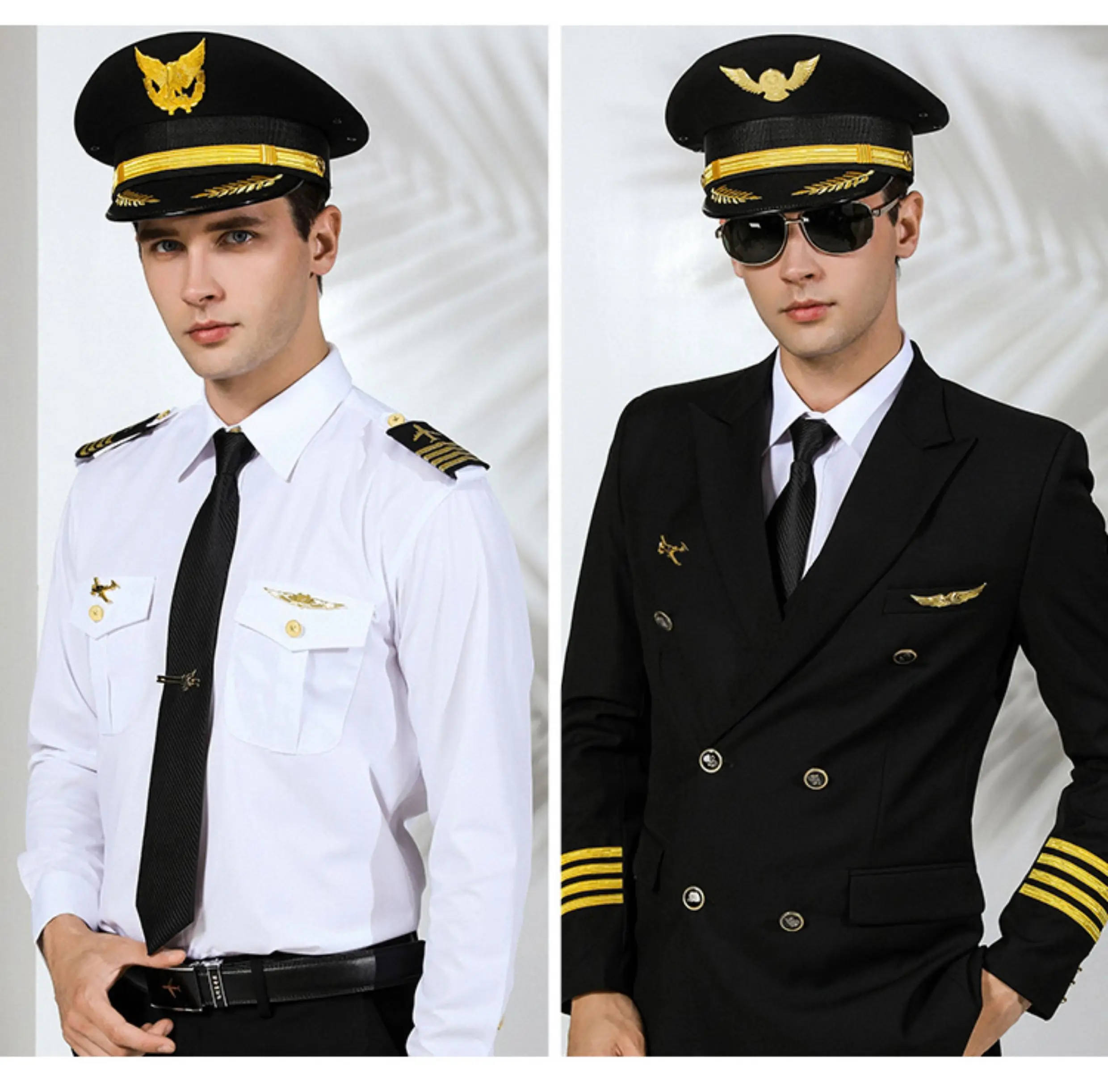 Designer originale di marca Capitano Big Cornice Cap Pilota dell'aviazione Sicurezza Ferrovia Big Cap Vendita calda