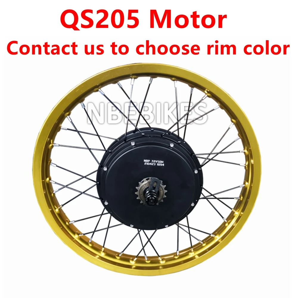 

NBpower/QS205 V3 48V-96V 3000W 50H Bicycle Hub Motor 150mm Dropout Motorcycle Wheel Ebike Motor Wheel rim color optional