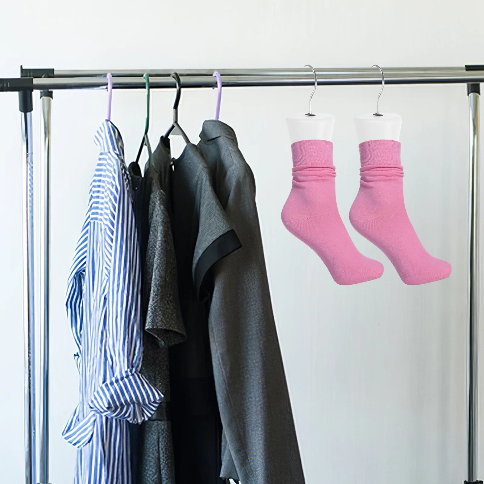 

2Pcs Female Foot Mold for Shoe Display Small Form for Adult Women Socks Booties Support Plastic Fake Feet Mannequin