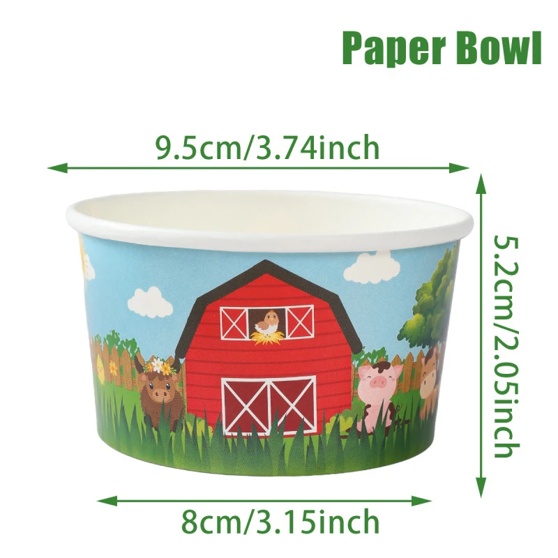 5-30 stücke Bauernhof Tiere Eis Schalen Papier Snack Tassen Einweg Dessert Behandeln Snack Tassen Bauernhof Thema Geburtstag Party gefälligkeiten Dekor – Detail 3