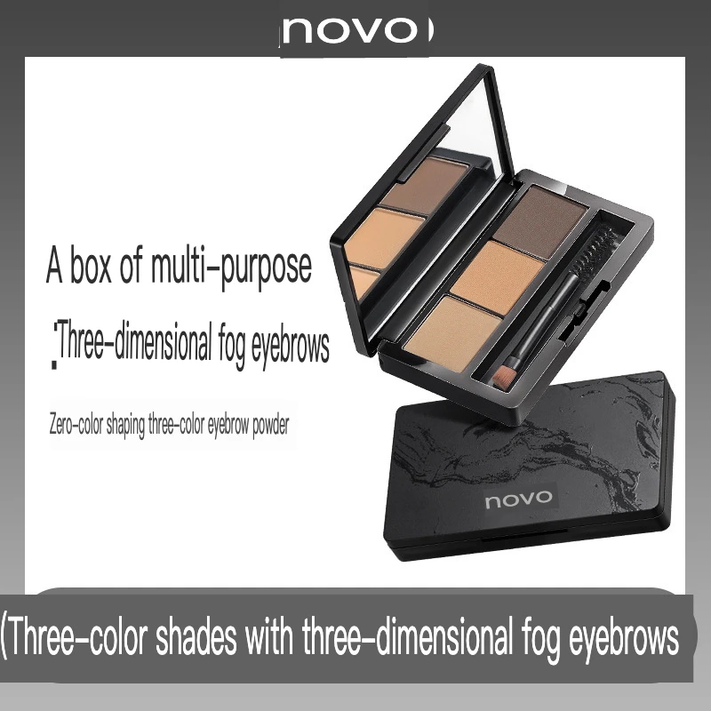 

NOVO Mist Plastic Three Color Powder For Beginners, Eyebrow Pen, Shaving Disc, Nose Shadow Powder, Waterproof, Sweatproof,