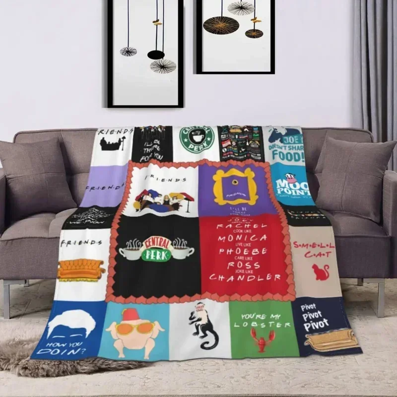 Friends TV Show Blanket Friends Gifts Fleece Throw Blanket Soft Cozy Blanket Bed Sofa Couch Blanket Blanket Flannel Travel Bedro