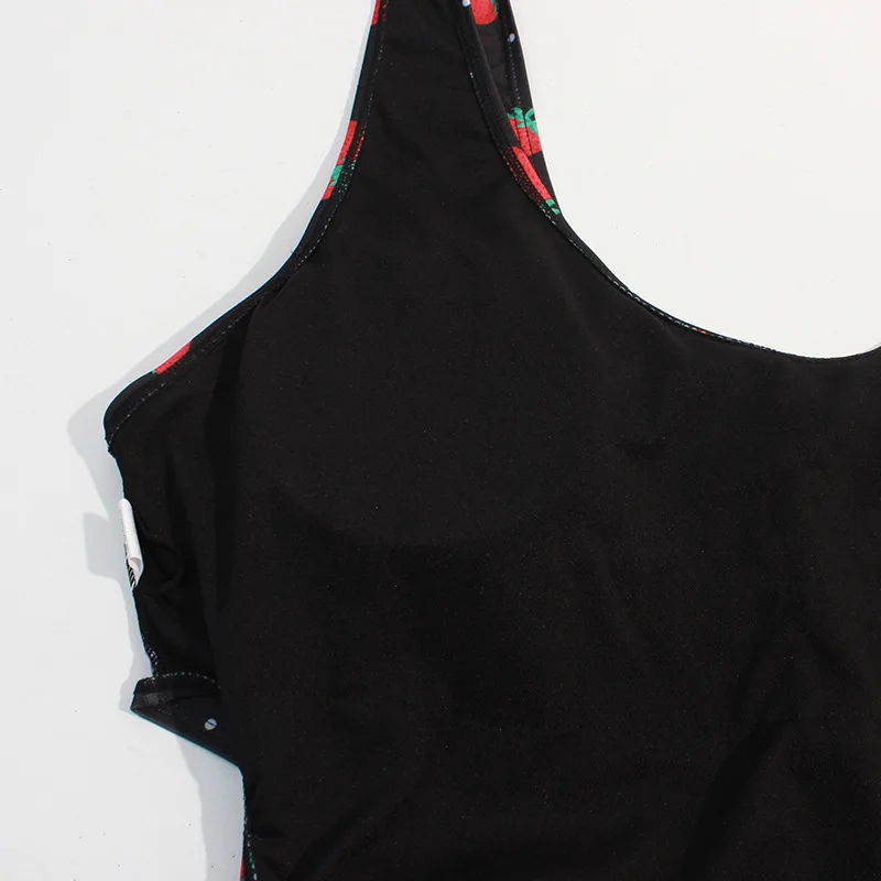 2025年新作、欧米風レディース大きいサイズぽっちゃりワンピース水着、プリント入りホローストラップセクシー水着