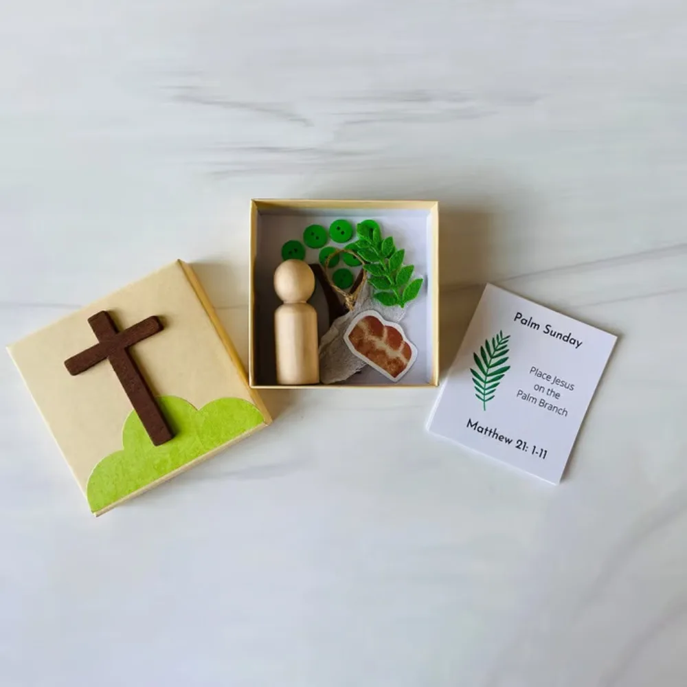 

Easter Gift Box DIY Easter Holy Week Box Mini Reusable Holy Week Gift Set with Storage Box Easter Home Decor