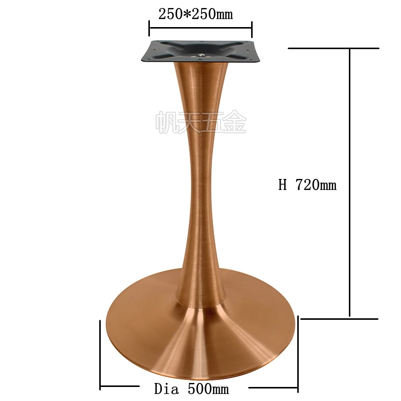 Industrial made furniture parts rose gold table base metal table legs for western restaurant