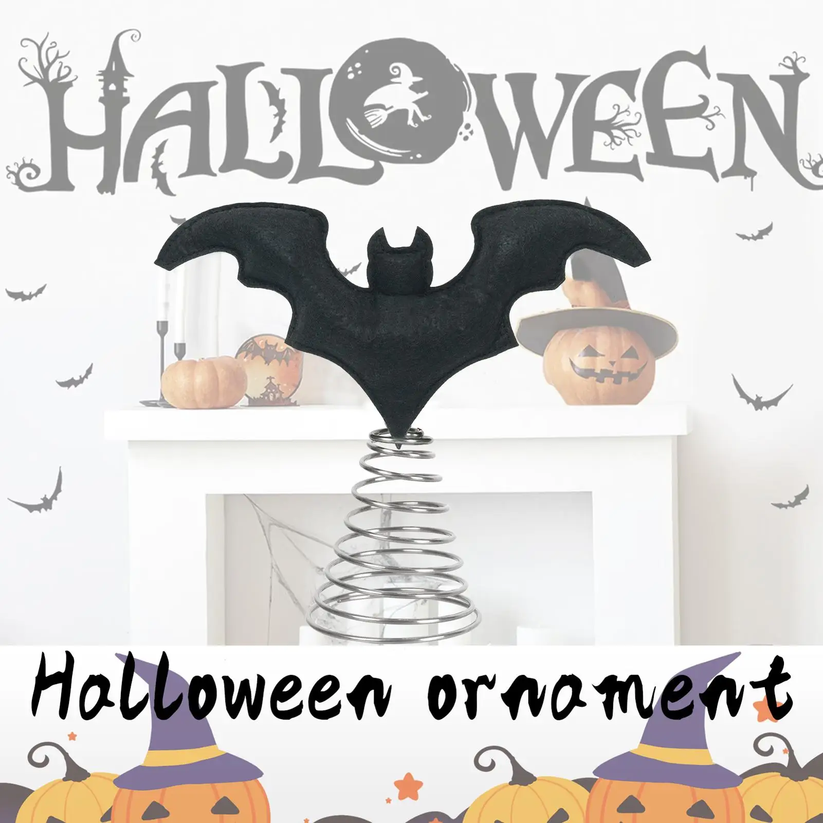 

Топпер на Хэллоуин в виде летучей мыши, домашний праздничный орнамент в виде летучей мыши, маленький топпер на дереве на Хэллоуин для внутреннего и наружного входной двери, окна, камина