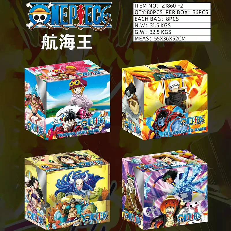 One Piece Anime Booster Box, Rare Cards Featuring Luffy, Zoro, and Ace from One Piece, Collectible Commemorative Cards, Perfect