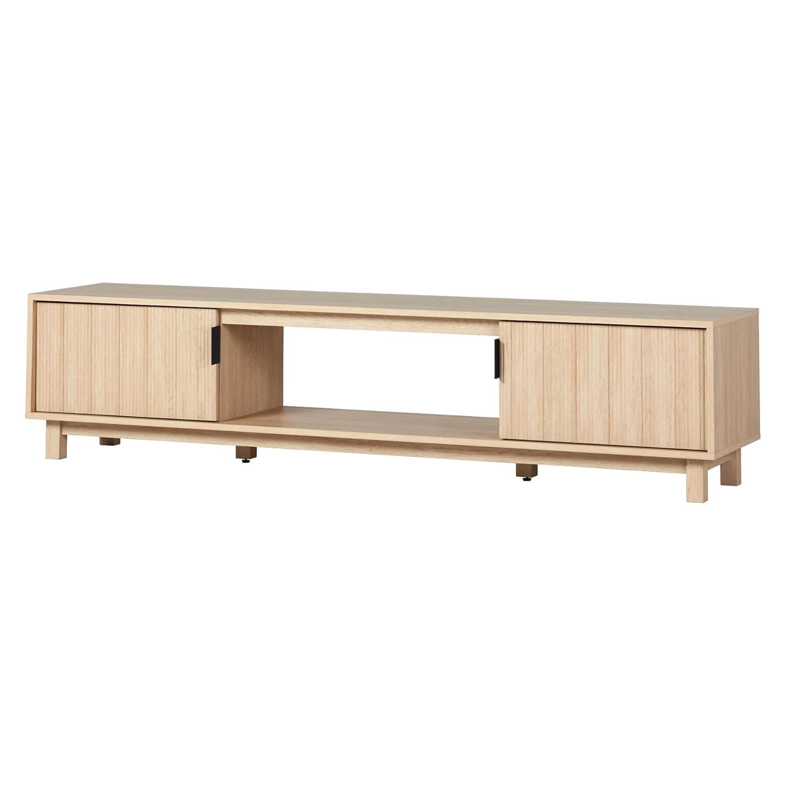 

Walker Edison Arundo Fluted TV Stand for TVs up to 80 Inches, 70" TV Stand, Coastal Oak