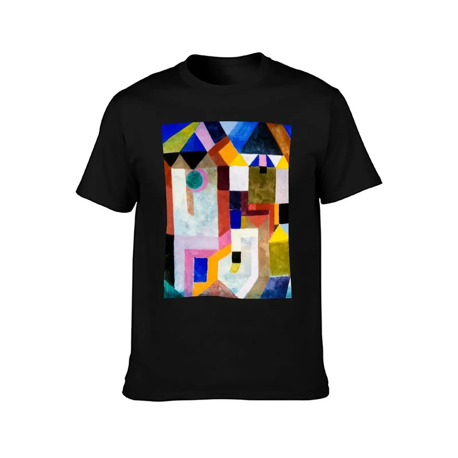 HD PAUL KLEE - Colorful Architecture T-Shirt cheap stuff vintage anime shirt korean fashion plain white t shirts men