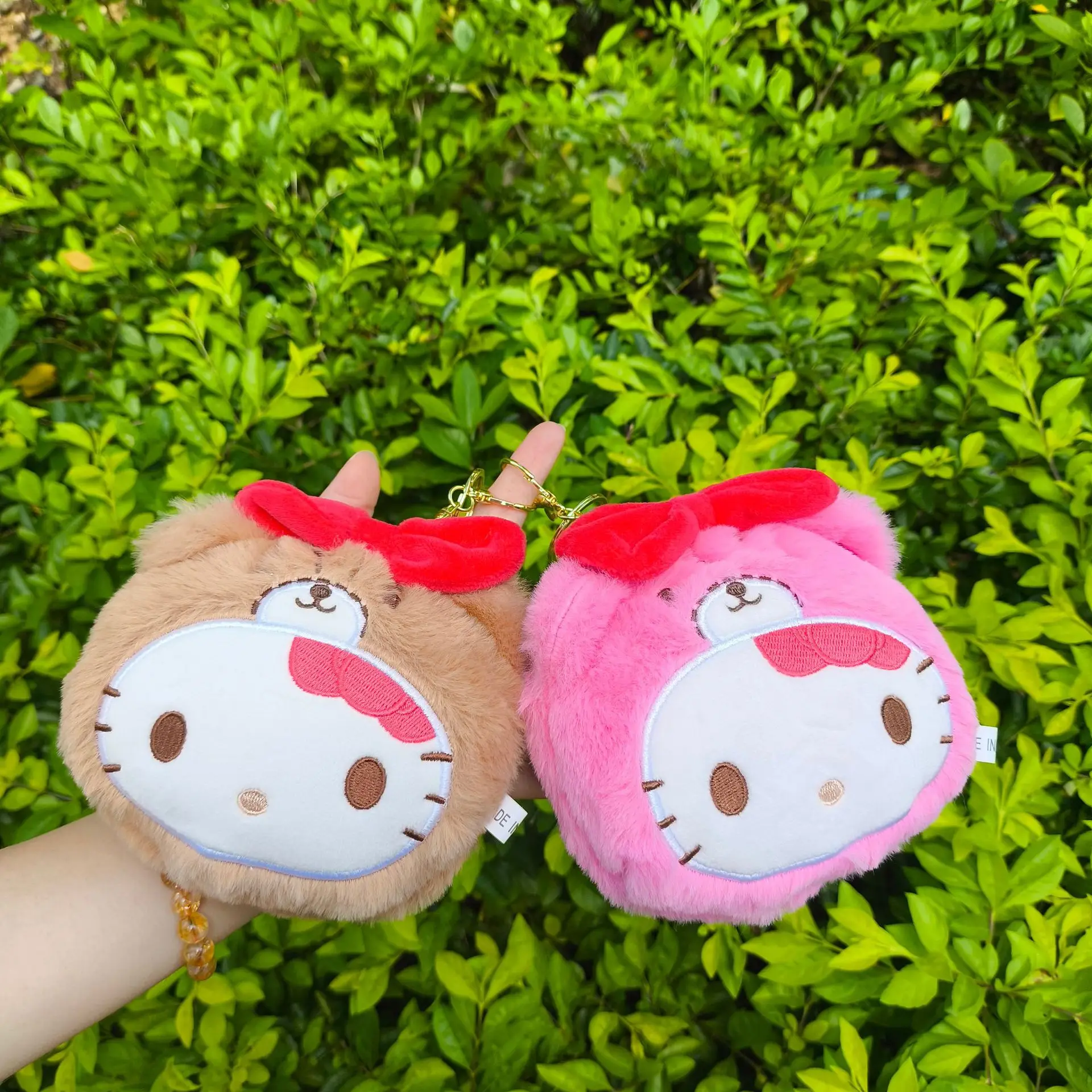 かわいいハローキティぬいぐるみキーホルダー財布サンリオ漫画ペンダント財布ポータブルコインポーチバックパックアクセサリー収納袋ギフト