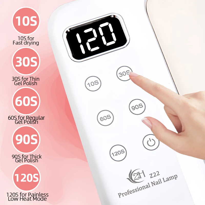 Lampe sèche-ongles haute puissance 300W, pour Machine avec oreiller à main, 63LED, lampe UV LED pour presse sur sèche-ongles pour le durcissement de tous les Gel