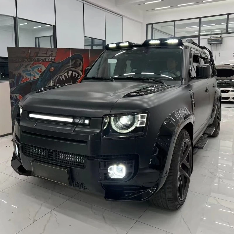 Fit for 2020-2024  Defender 110 90 Ur-Ban Style Glossy Black Body Kit Door Pedal Spare Tire Cover Spoiler Fog Light