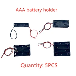 5Pcs 1/2/3/4 Slot Aaa Batterij Case Batterij Box Aaa Batterij Houder Met Leads Met 1 2 3 4 Slots Aaa Drop