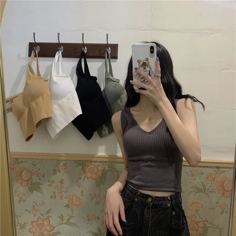 U-Shape Backless Bralette Women's Summer Tank Top Underwear with Chest Pad Tube Top Inner Wear Outer Wear Popular Internet Ce...