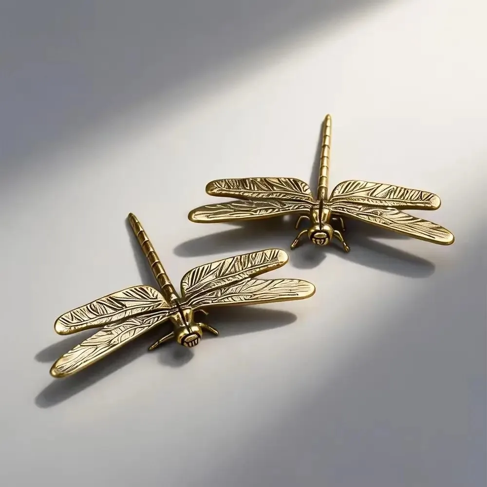 Retro Insect Series Brass Praying Mantis Miniatures, Desktop Craft Ornaments, Decorative Tea Pet and Feng Shui Collectible
