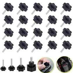 Vis de serrage à la main en forme d'étoile, poignée en plastique, bouton en acier au carbone, bakélite kg, prune, M5, M6, M8, 10 pièces