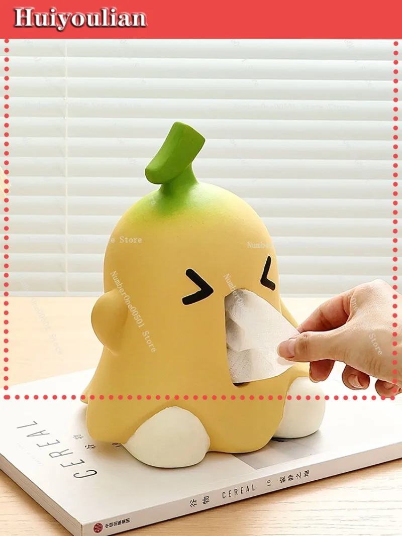 Paper Tissue Box Creative Banana Paper Tissue Box Household Living Room Dining Table Ceramic Paper Box