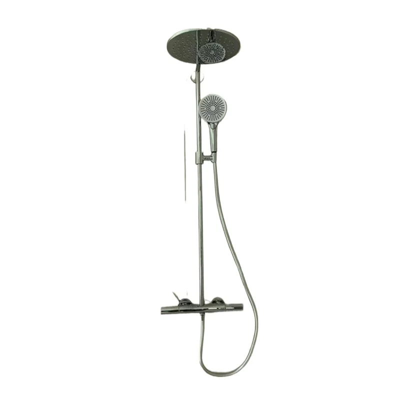 

Thermostatic shower, with water outlet, copper top spray, multi-function handheld sh ower, chrome si lver