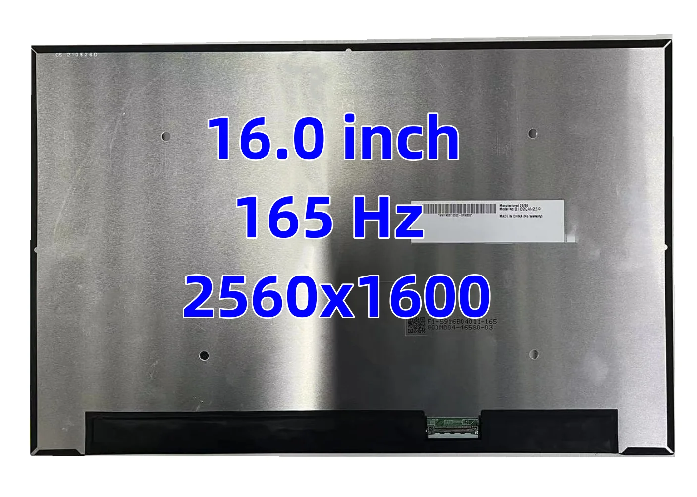 

16.0" 2.5k 165HZ LCD Panel B160QAN02.Q NE160QDM-NY3 MNG007DA1-6 For Asus ROG Zephyrus M16 GU603H GU603 EDP 40Pin Laptop Screen