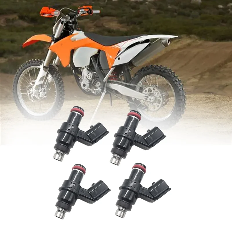 HOT-4Pcs Motorcycle Fuel Injector Nozzle 75041023144 For 350 450 500 SXF XCF EXCF EXC XCW Fuel Injection Kit,4Pcs
