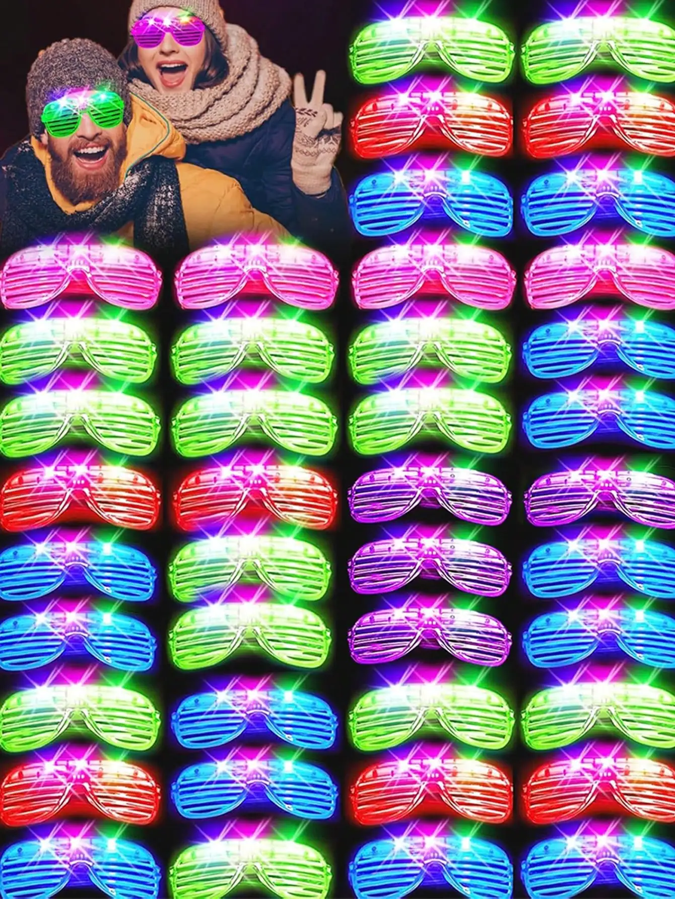 Glow In The Dark Party Glasses - Lunettes LED lumineuses pour fêtes, lunettes