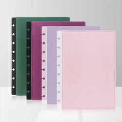 Cubierta de cuero A5 de 2 piezas para cuadernos de encuadernación de anillo de disco, planificador de agujeros de setas, cubiertas de carpeta para cuaderno, accesorios de oficina