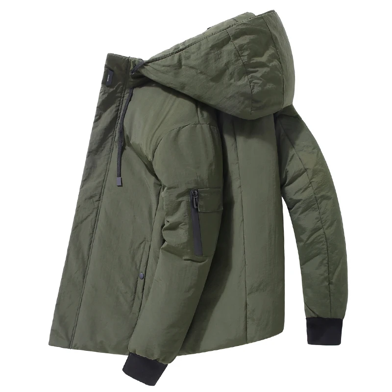 Solid Color Down Jacket High Quality Men Clothing Thickened Warm Parkas Wind-Resistant Outwear Comfortable Hot Roupas Masculinas
