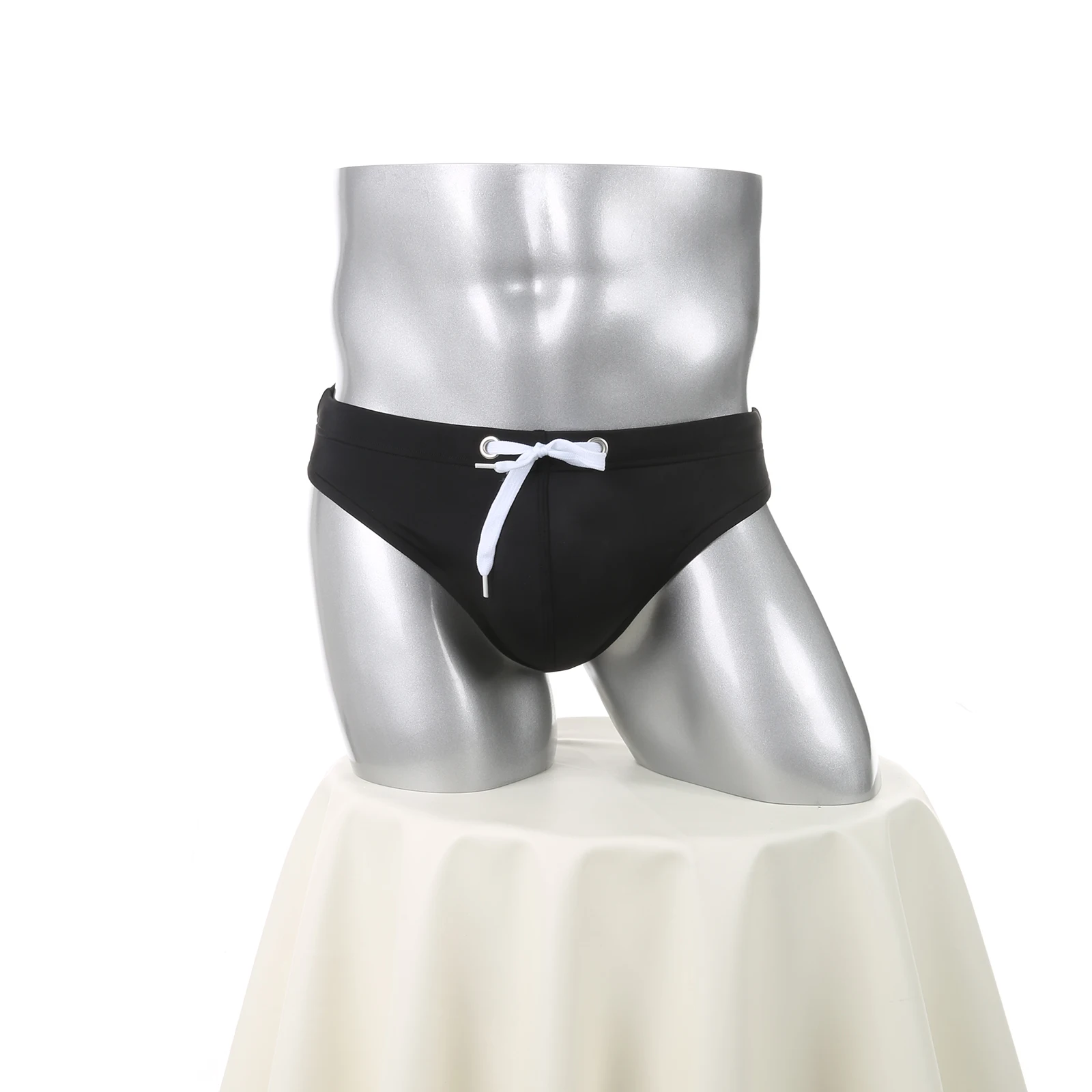 Herren-Slips mit niedriger Taille, Bikini-Unterwäsche mit Kordelzug, sexy Unterwäsche, weiche U-förmige Unterhose, lässiger Slip, klassisch für den Alltag – Detail 21