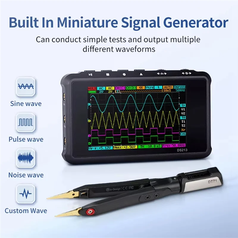 

A36T-DT71 Intelligent Digital Tweezers Mini SMD Tester LCR Meter Diode Resistor 10Khz Signal Generator Auto Scan OLED Display