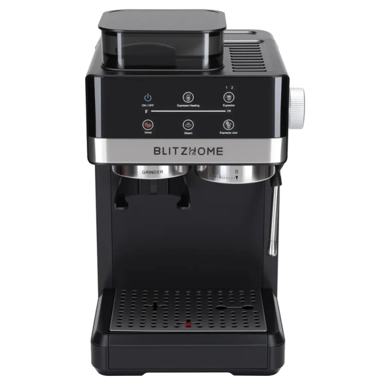 BlitzHome CM5520 1,8L 1350W Halbautomatische Espresso-Kaffeemaschine 20 Bar mit integriertem Mahlwerk, großem Touchscreen und Vorheizfunktion für Zuhause