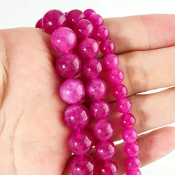 Natural Stone Pink Tourmaline Round Loose Spacer Beads For Jewelry Making DIY Bracelets Handmade Necklaces Accessories 6/8/10mm