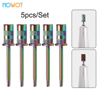 MOWOT 5Pcs Nail Mandrel Bits for Nail Sanding Bands Drill Bit for Manicure Polish Remover 3/32'' Electric Nail Drill Accessories