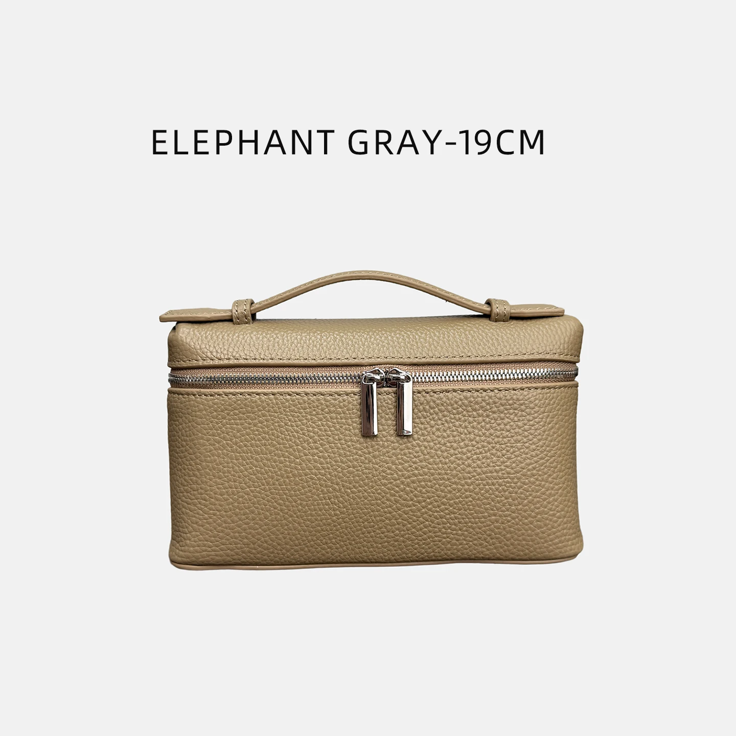 Genuine Leather Crossbody Handbag with Double Zipper for Women