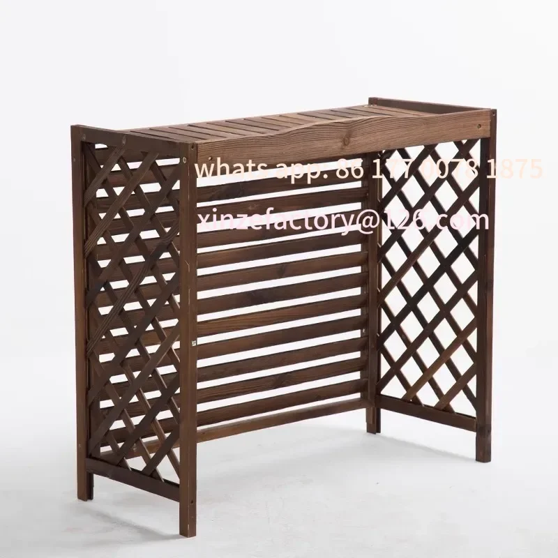 Customizable Balcony Air Conditioner Outer Machine Flower Stand Decorative Louver Anti-corrosion Wood Air Conditioner Outer Mach