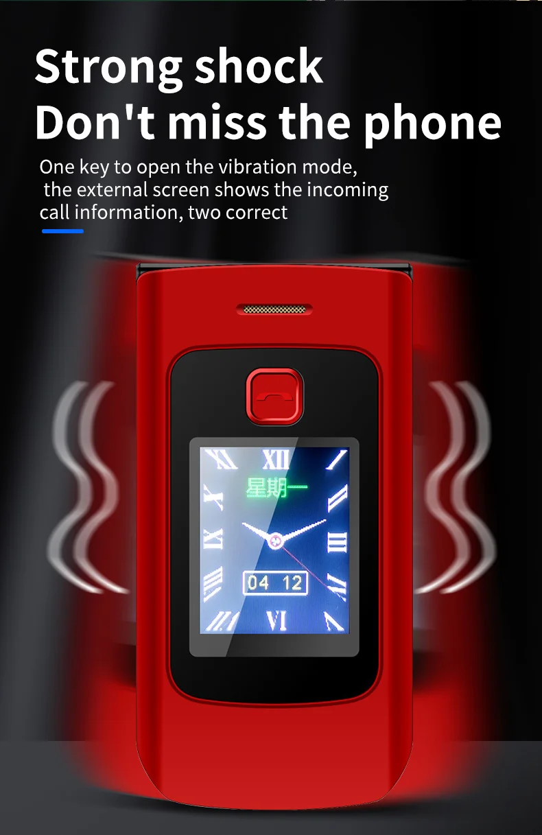 YEEMI K21+ LTE 4G Flip Mobile Phone 2.4'' Screen 1100mAh Large Button Loud Voice For Elderly Cellphone MP3 MP4 SOS LED Light