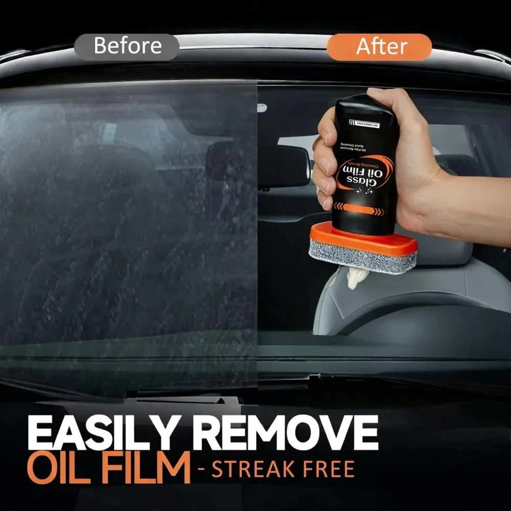 Car Windshield Cleaning Brush Professional Glass Oil Film Remover Anti-Fog Brightening Windows Polishing Oil Film Clean Tool
