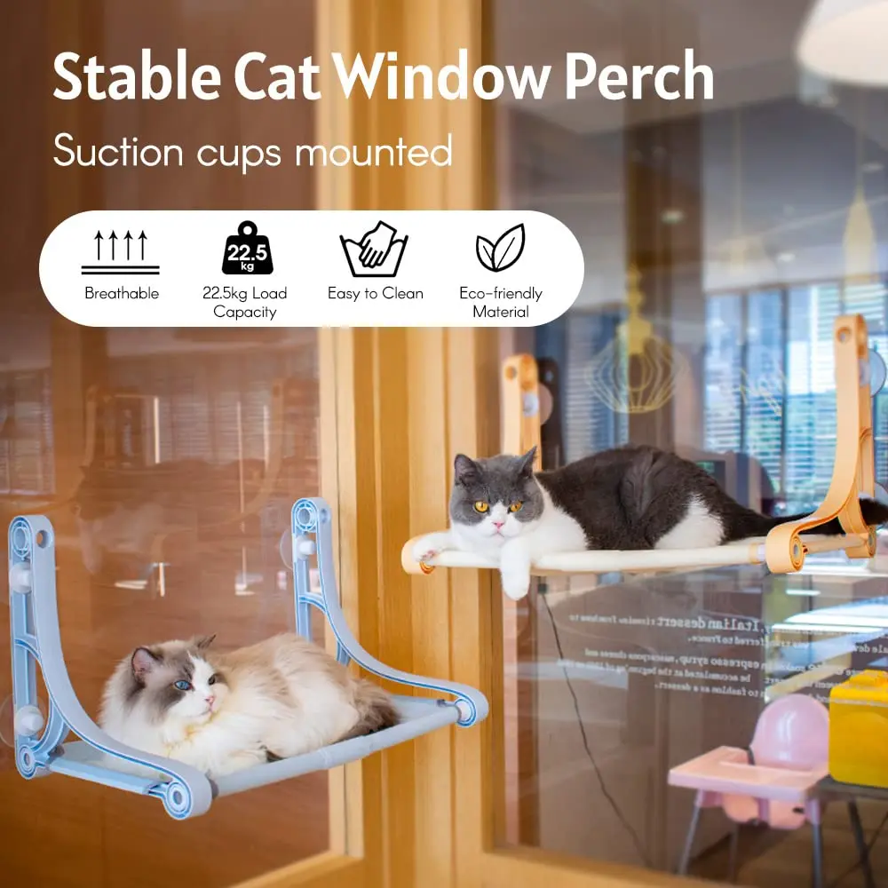 Cat Hammocks Window Hanging Cat Bed Pet Hammock Aerial Cats Bed House Kitten Climbing Frame Sunny Window Seat Nest Bearing 20kg