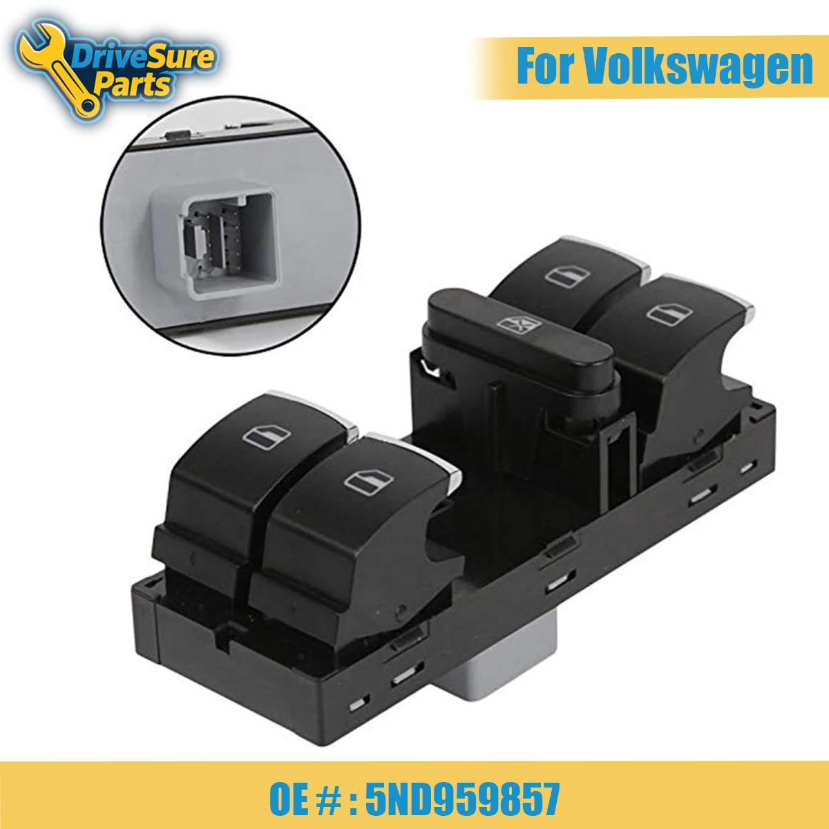 

1PC Power Window Master Switch Control Button 5ND959857 For VW Jetta Tiguan Golf MK5 gti MK6 Passat B6 CC Seat Leon MK2