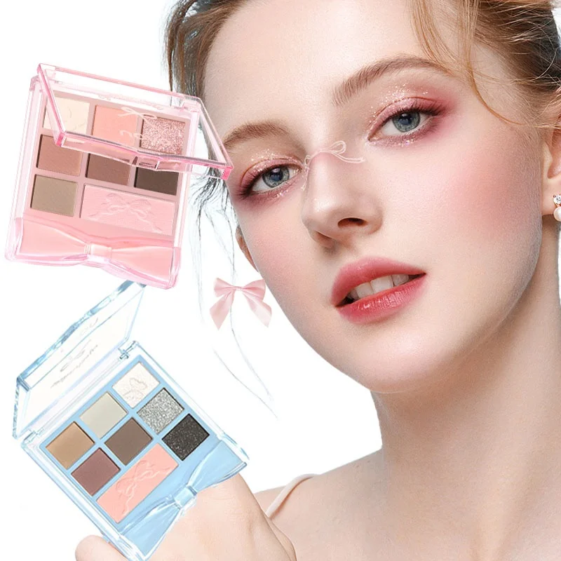 Paleta de sombras rosa fofa de 8 cores, acabamentos foscos, brilhantes e brilhantes, tons de terra para aparência retrô esfumaçada, uso duradouro