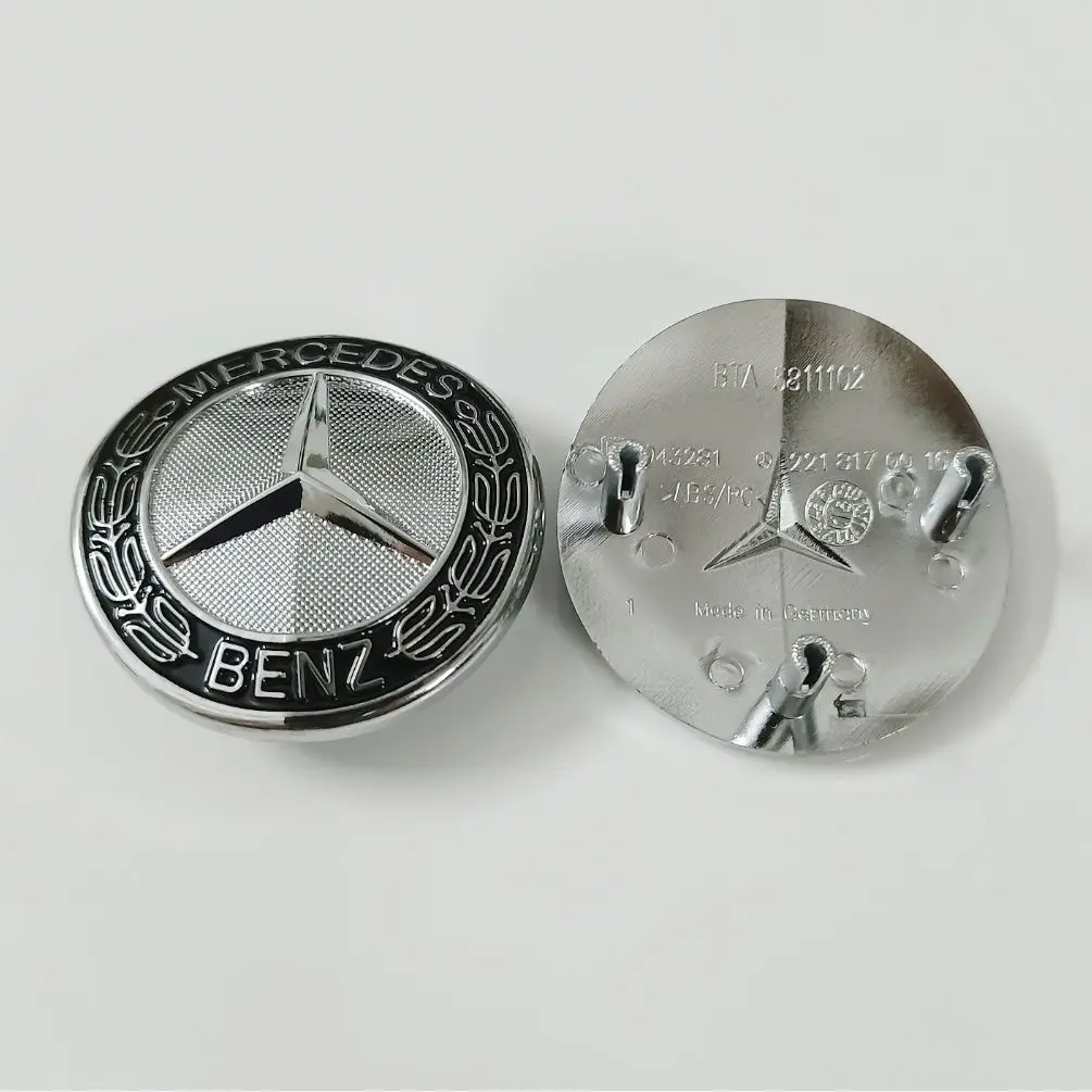 A2218170016 42mm Engine hood logo For Mercedes-Benz Grille Badge W211 W212 E-Class E320 E350 E550 E63 W221 S-Class Curved emblem