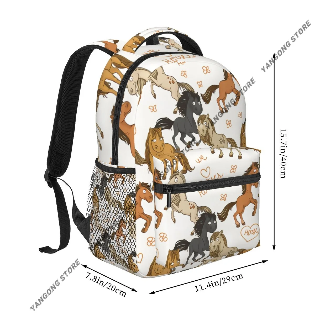 Teenager Bookbag Backpack Travel Bag Cute Horses Frolicking In Freedom Backpack For Laptop School Bags