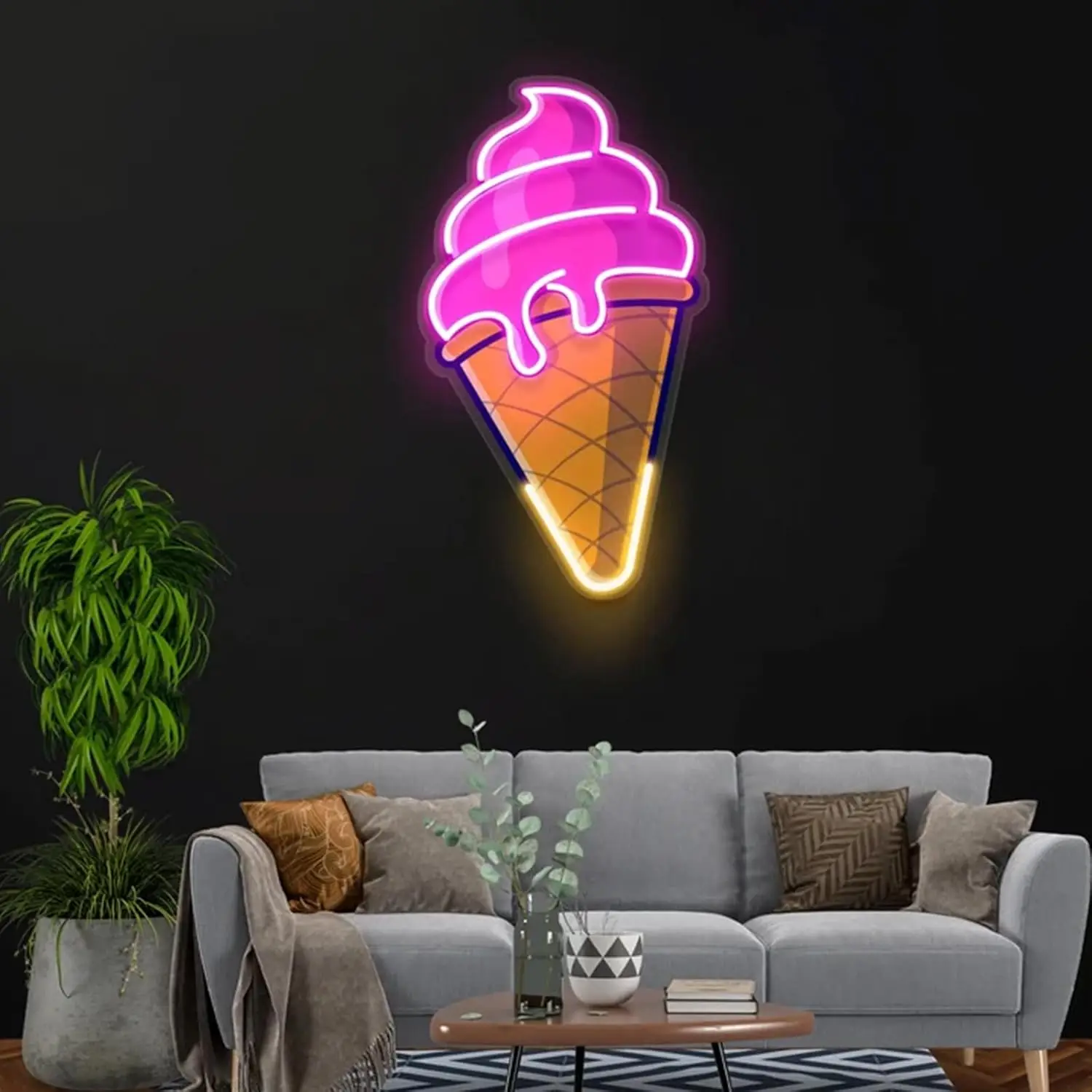 Lody Neon lody LED lampa neonowa biznesowy wystrój ścian do sklepu z lodami w barze rozmiar prezentów na przyjęcie: 42*24.4 cm