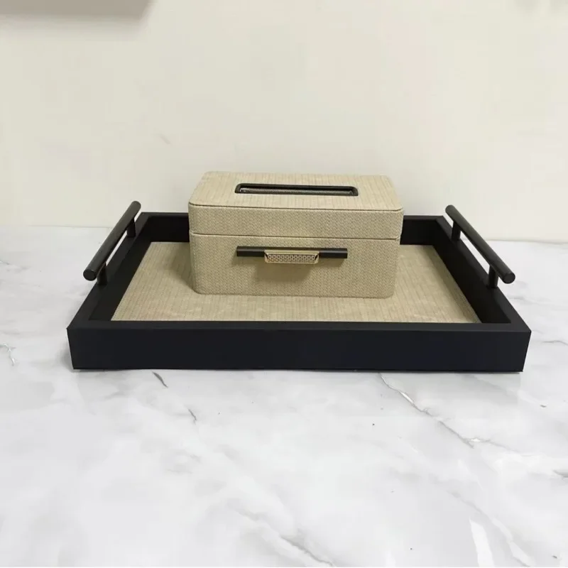 Luxury Aesthetic Tissue Boxes Leather Storage Napkin Napkin Box Kitchen Organizer Holder Multifunctional Boxes Accessories